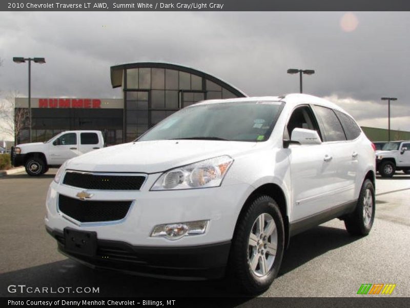 Summit White / Dark Gray/Light Gray 2010 Chevrolet Traverse LT AWD