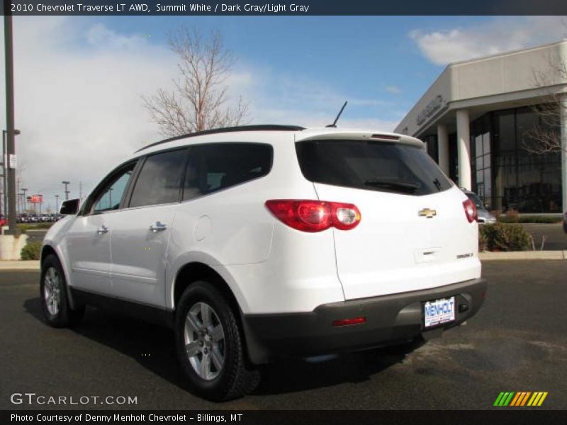 Summit White / Dark Gray/Light Gray 2010 Chevrolet Traverse LT AWD