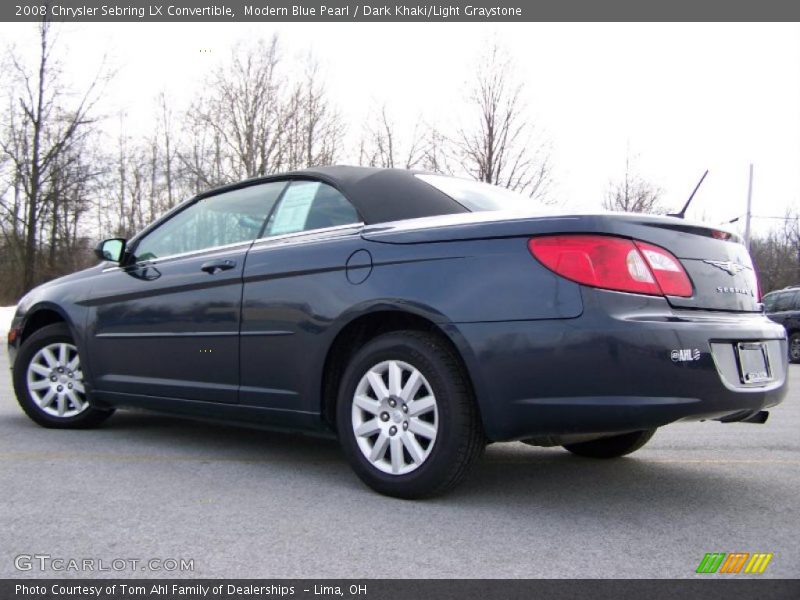 Modern Blue Pearl / Dark Khaki/Light Graystone 2008 Chrysler Sebring LX Convertible
