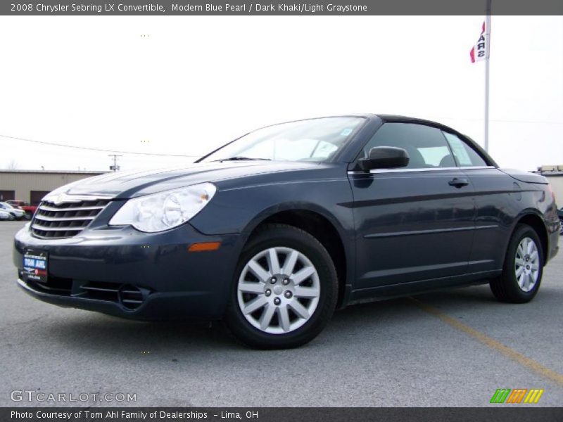 Modern Blue Pearl / Dark Khaki/Light Graystone 2008 Chrysler Sebring LX Convertible