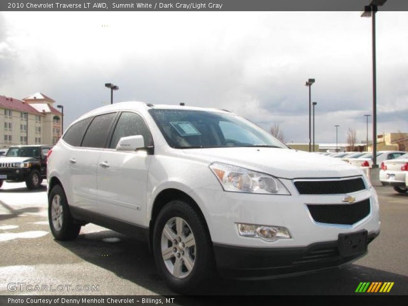 Summit White / Dark Gray/Light Gray 2010 Chevrolet Traverse LT AWD