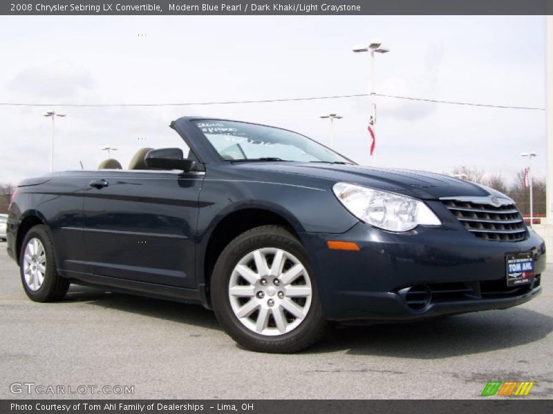 Modern Blue Pearl / Dark Khaki/Light Graystone 2008 Chrysler Sebring LX Convertible