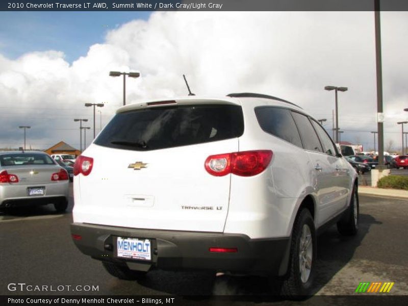 Summit White / Dark Gray/Light Gray 2010 Chevrolet Traverse LT AWD