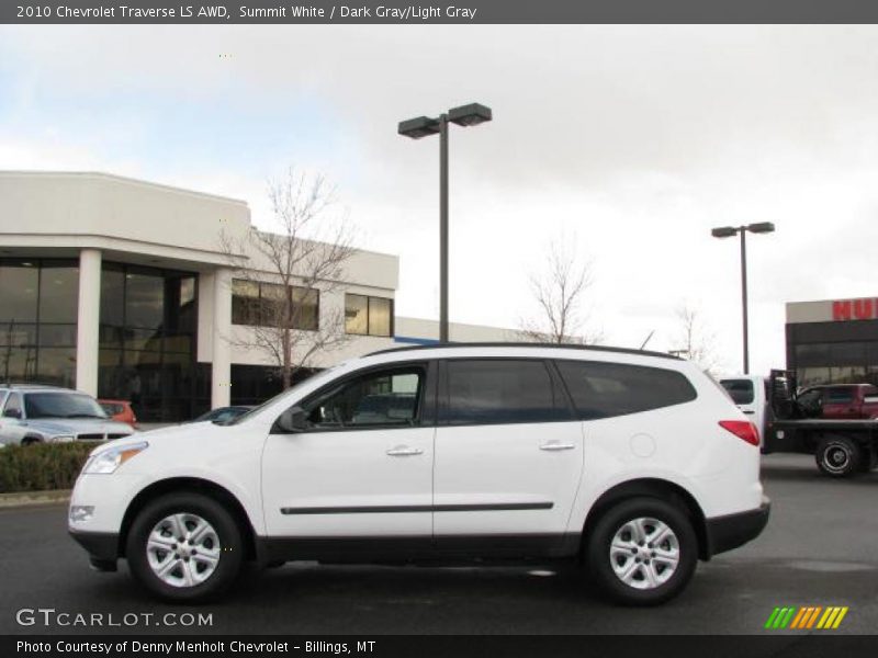 Summit White / Dark Gray/Light Gray 2010 Chevrolet Traverse LS AWD