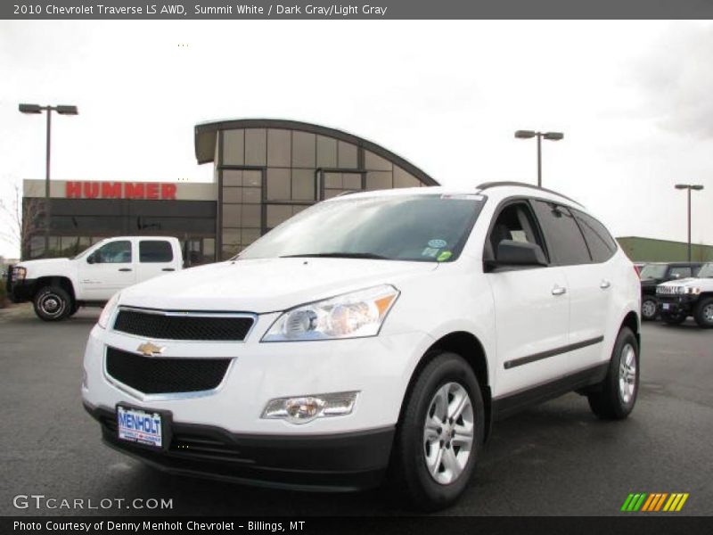 Summit White / Dark Gray/Light Gray 2010 Chevrolet Traverse LS AWD