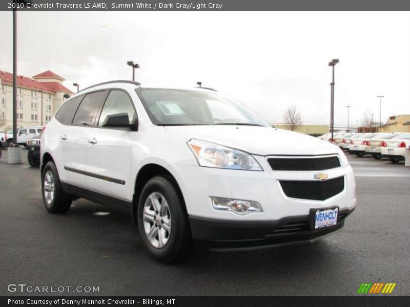 Summit White / Dark Gray/Light Gray 2010 Chevrolet Traverse LS AWD