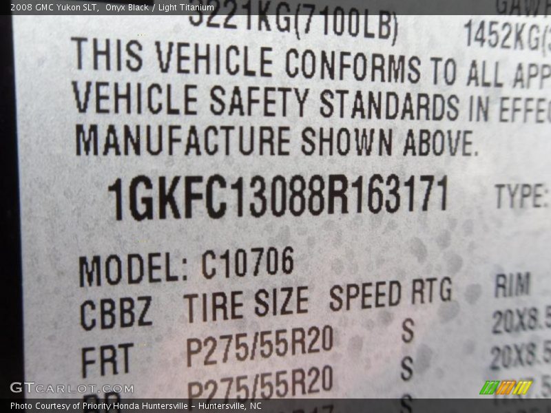 Onyx Black / Light Titanium 2008 GMC Yukon SLT