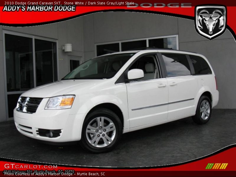 Stone White / Dark Slate Gray/Light Shale 2010 Dodge Grand Caravan SXT
