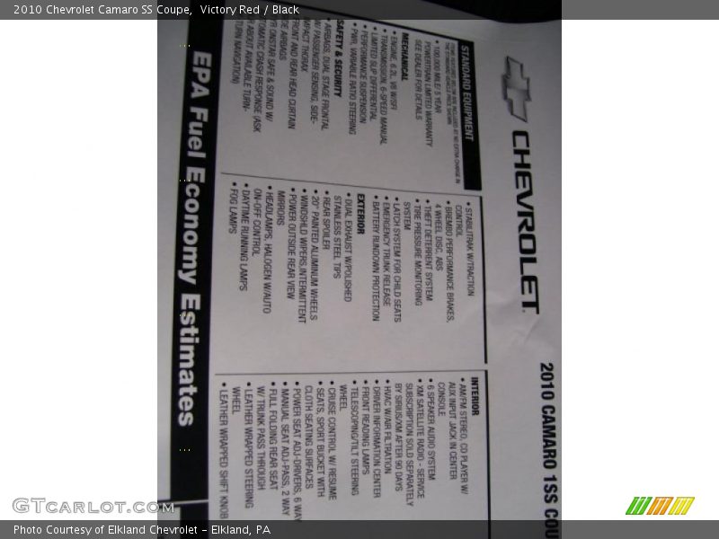 Victory Red / Black 2010 Chevrolet Camaro SS Coupe