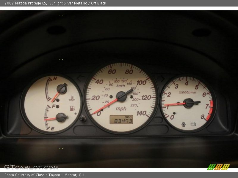 Sunlight Silver Metallic / Off Black 2002 Mazda Protege ES