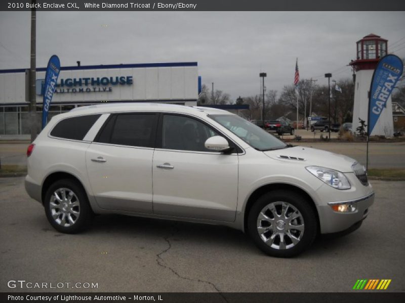 White Diamond Tricoat / Ebony/Ebony 2010 Buick Enclave CXL
