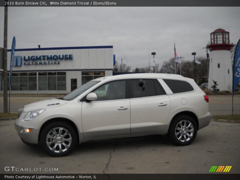 White Diamond Tricoat / Ebony/Ebony 2010 Buick Enclave CXL