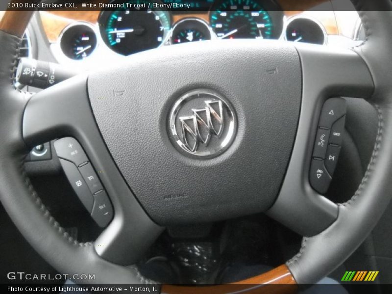 White Diamond Tricoat / Ebony/Ebony 2010 Buick Enclave CXL