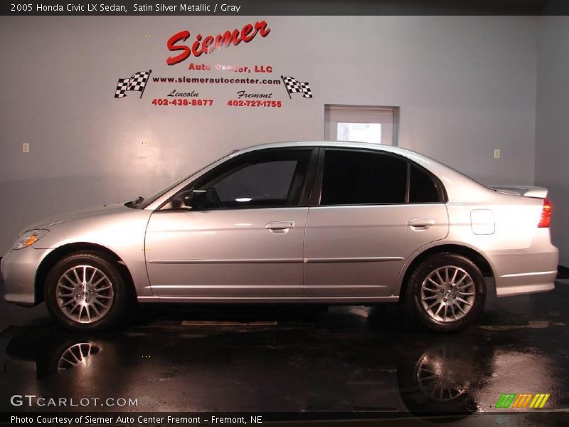 Satin Silver Metallic / Gray 2005 Honda Civic LX Sedan