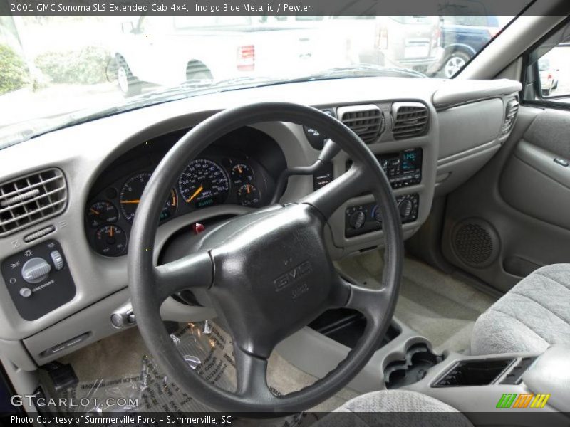 Indigo Blue Metallic / Pewter 2001 GMC Sonoma SLS Extended Cab 4x4