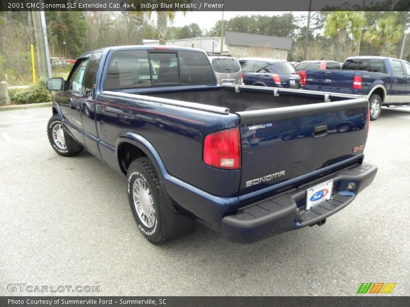 Indigo Blue Metallic / Pewter 2001 GMC Sonoma SLS Extended Cab 4x4