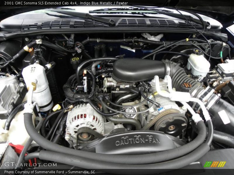 Indigo Blue Metallic / Pewter 2001 GMC Sonoma SLS Extended Cab 4x4