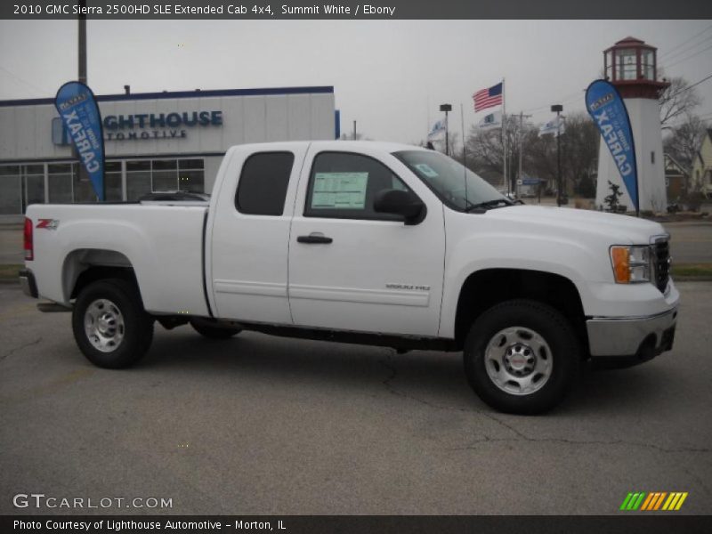 Summit White / Ebony 2010 GMC Sierra 2500HD SLE Extended Cab 4x4