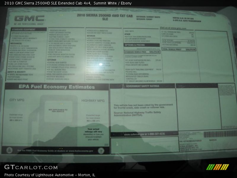 Summit White / Ebony 2010 GMC Sierra 2500HD SLE Extended Cab 4x4