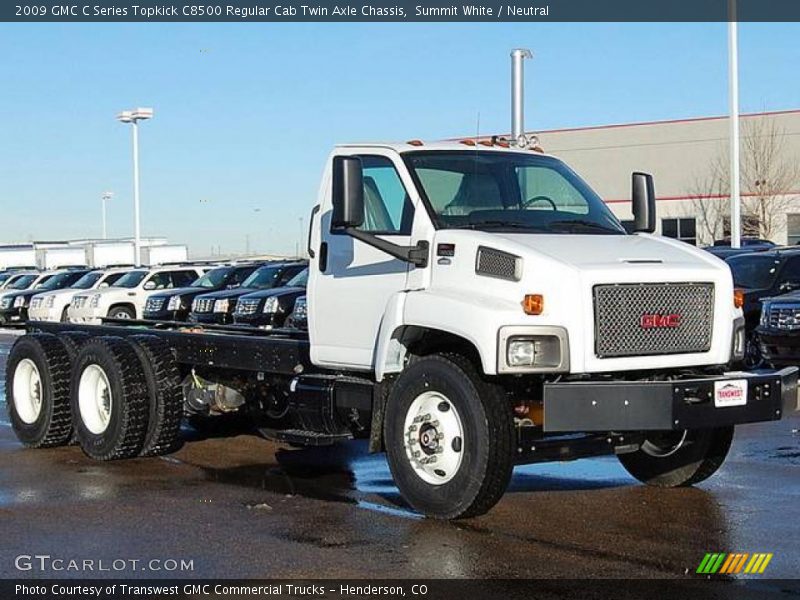 Summit White / Neutral 2009 GMC C Series Topkick C8500 Regular Cab Twin Axle Chassis