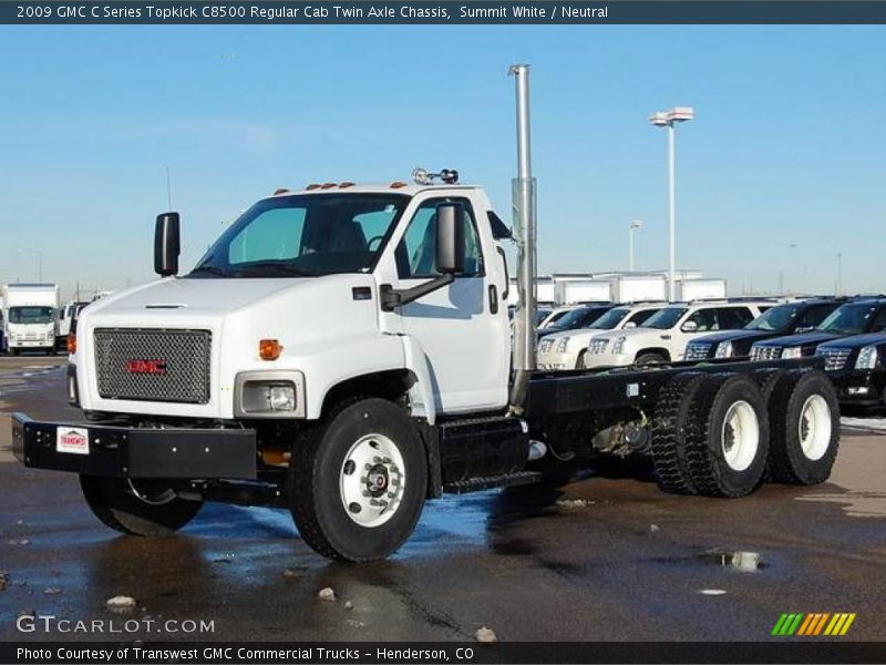 Summit White / Neutral 2009 GMC C Series Topkick C8500 Regular Cab Twin Axle Chassis