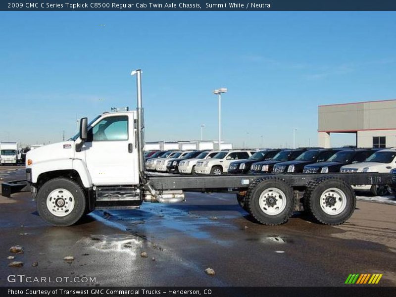 Summit White / Neutral 2009 GMC C Series Topkick C8500 Regular Cab Twin Axle Chassis