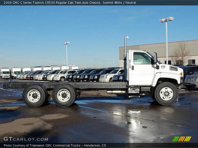 Summit White / Neutral 2009 GMC C Series Topkick C8500 Regular Cab Twin Axle Chassis