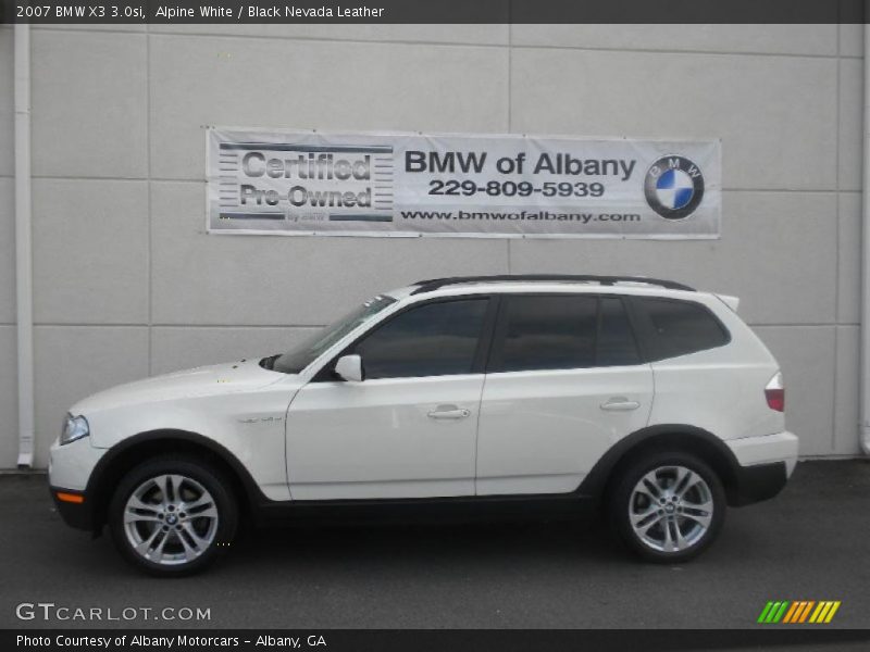 Alpine White / Black Nevada Leather 2007 BMW X3 3.0si
