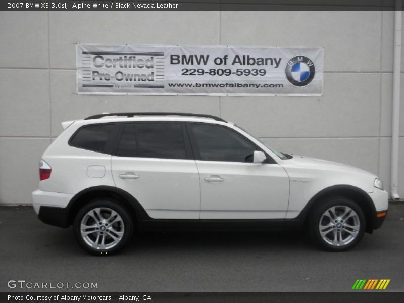 Alpine White / Black Nevada Leather 2007 BMW X3 3.0si