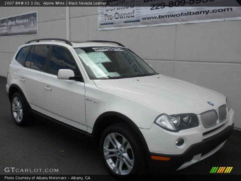 Alpine White / Black Nevada Leather 2007 BMW X3 3.0si
