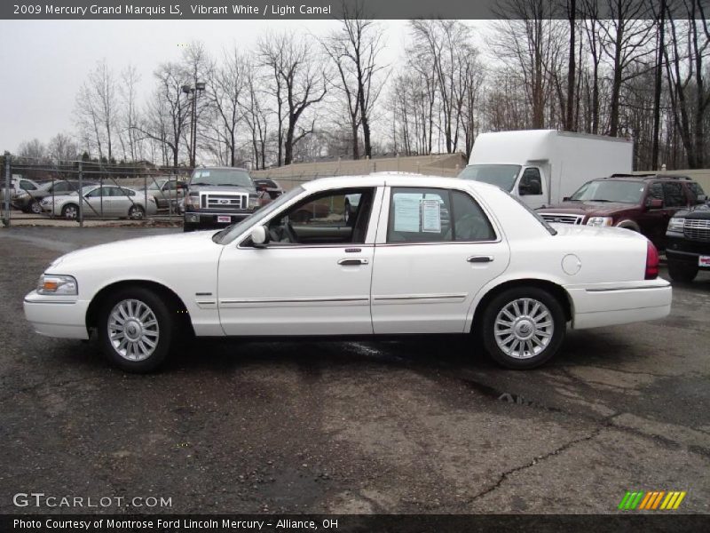 Vibrant White / Light Camel 2009 Mercury Grand Marquis LS