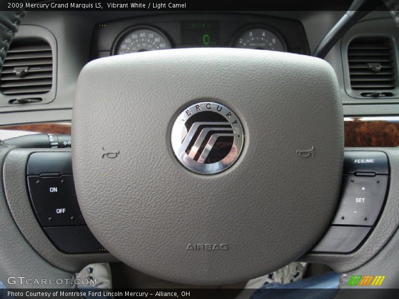 Vibrant White / Light Camel 2009 Mercury Grand Marquis LS
