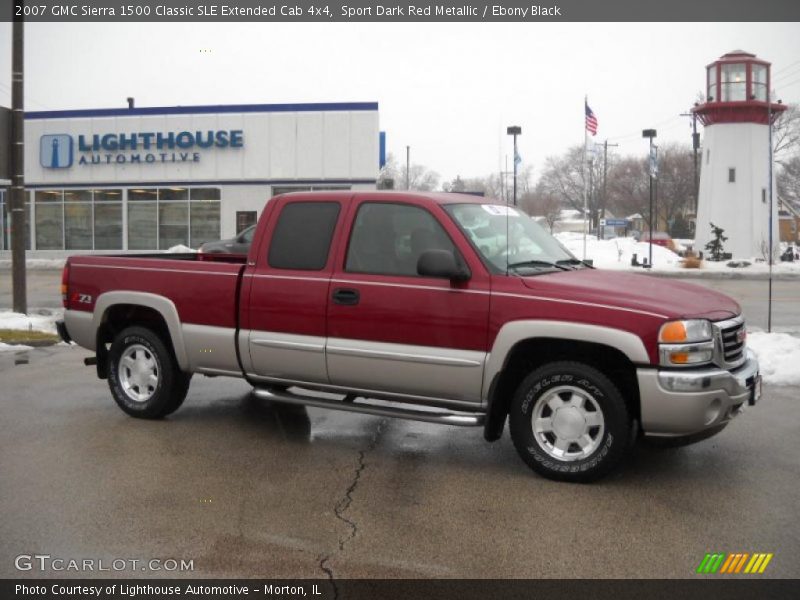 Sport Dark Red Metallic / Ebony Black 2007 GMC Sierra 1500 Classic SLE Extended Cab 4x4