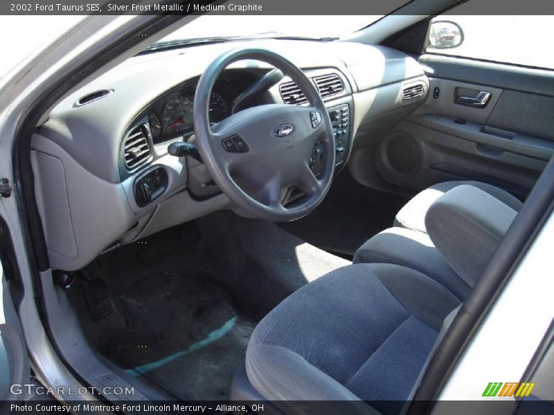 Silver Frost Metallic / Medium Graphite 2002 Ford Taurus SES