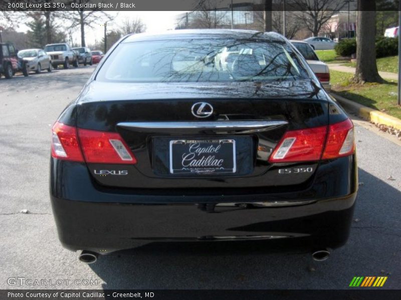 Obsidian Black / Black 2008 Lexus ES 350