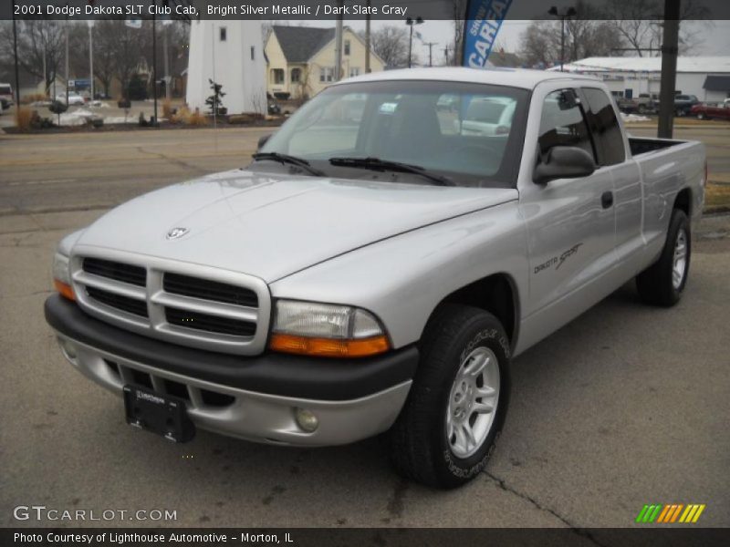 Bright Silver Metallic / Dark Slate Gray 2001 Dodge Dakota SLT Club Cab