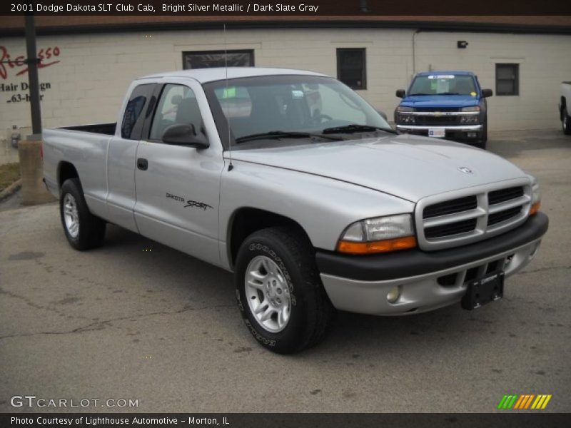 Bright Silver Metallic / Dark Slate Gray 2001 Dodge Dakota SLT Club Cab