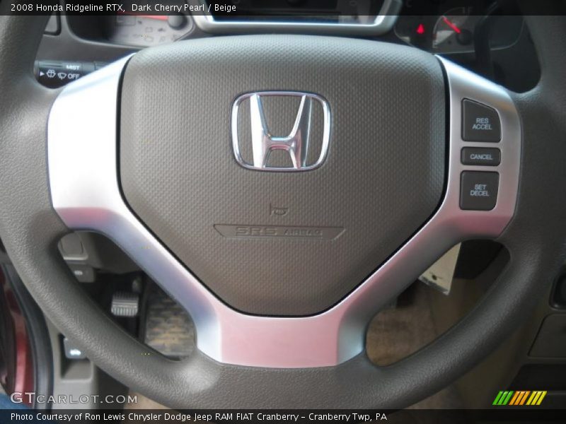 Dark Cherry Pearl / Beige 2008 Honda Ridgeline RTX