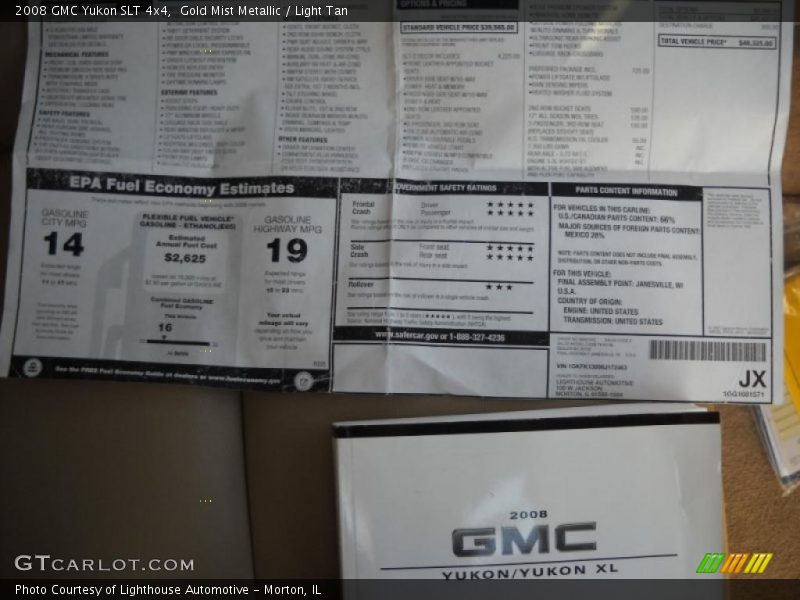 Gold Mist Metallic / Light Tan 2008 GMC Yukon SLT 4x4