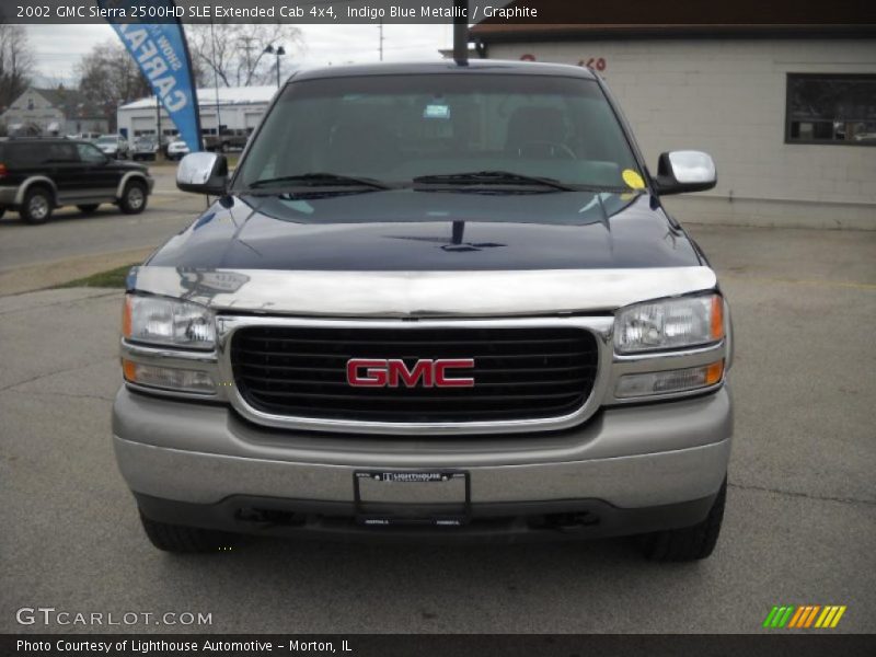 Indigo Blue Metallic / Graphite 2002 GMC Sierra 2500HD SLE Extended Cab 4x4