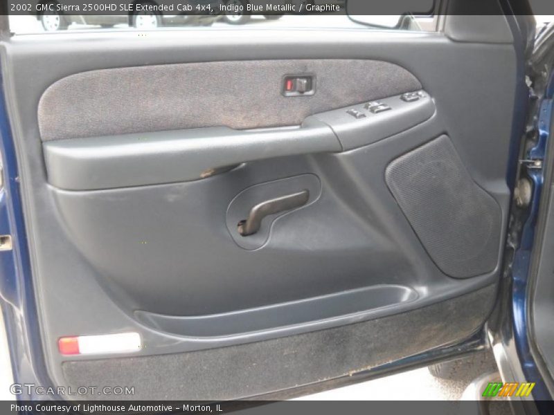 Indigo Blue Metallic / Graphite 2002 GMC Sierra 2500HD SLE Extended Cab 4x4