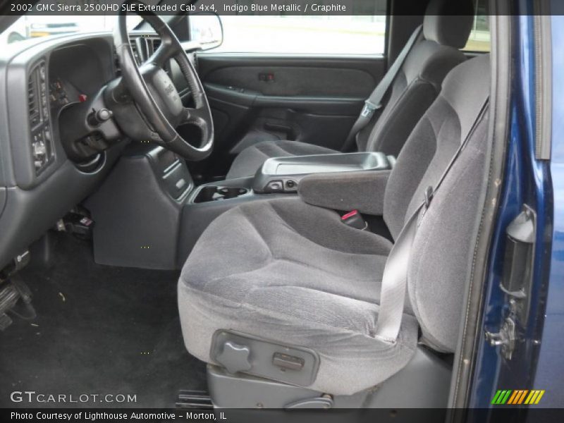 Indigo Blue Metallic / Graphite 2002 GMC Sierra 2500HD SLE Extended Cab 4x4