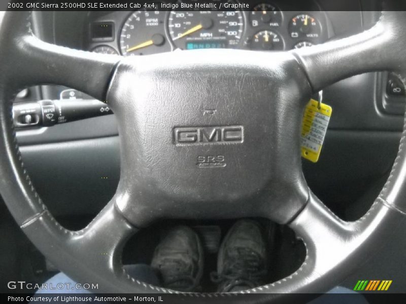 Indigo Blue Metallic / Graphite 2002 GMC Sierra 2500HD SLE Extended Cab 4x4