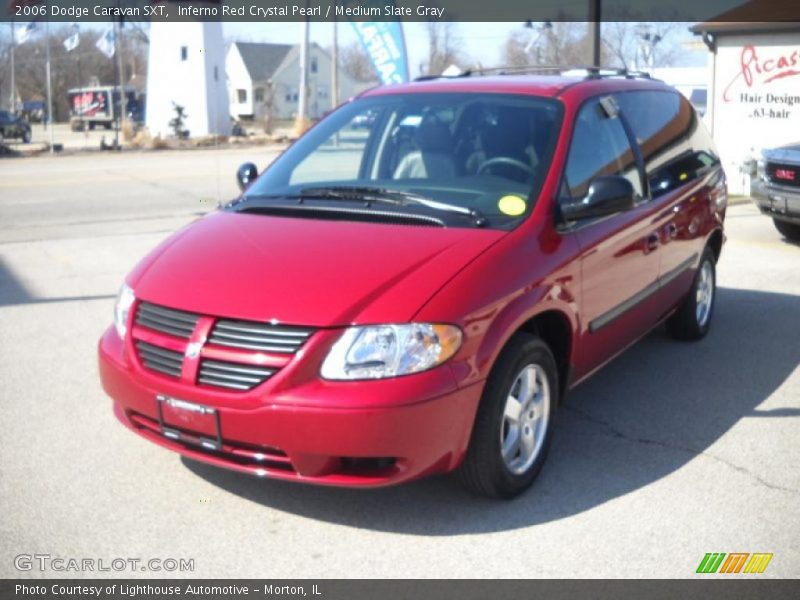 Inferno Red Crystal Pearl / Medium Slate Gray 2006 Dodge Caravan SXT