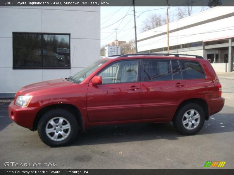 Sundown Red Pearl / Ivory 2003 Toyota Highlander V6 4WD