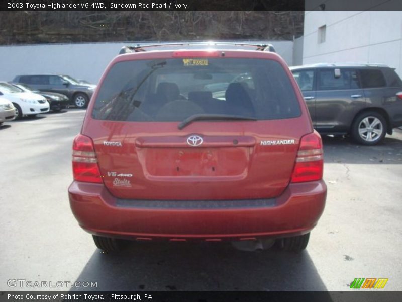 Sundown Red Pearl / Ivory 2003 Toyota Highlander V6 4WD