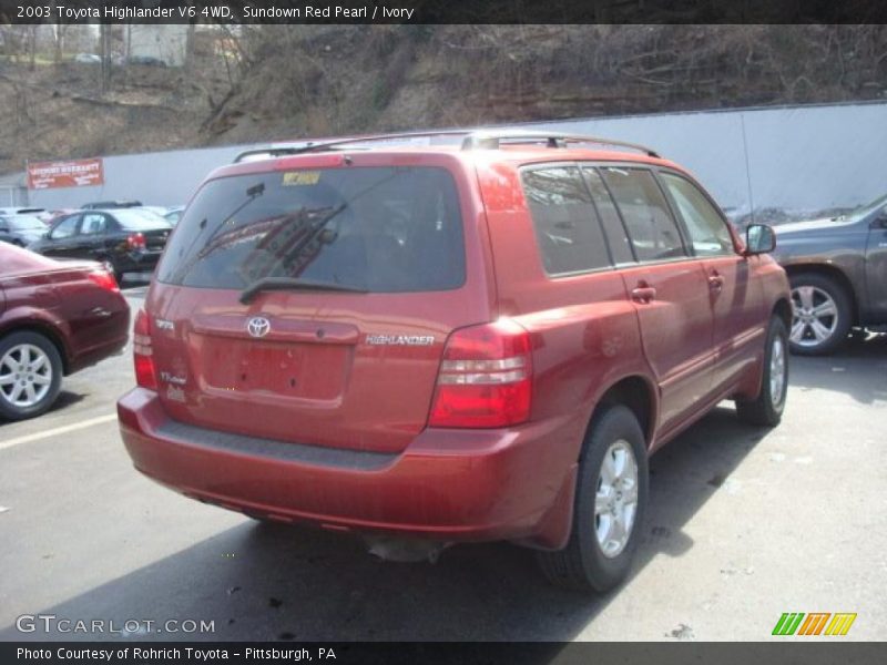 Sundown Red Pearl / Ivory 2003 Toyota Highlander V6 4WD