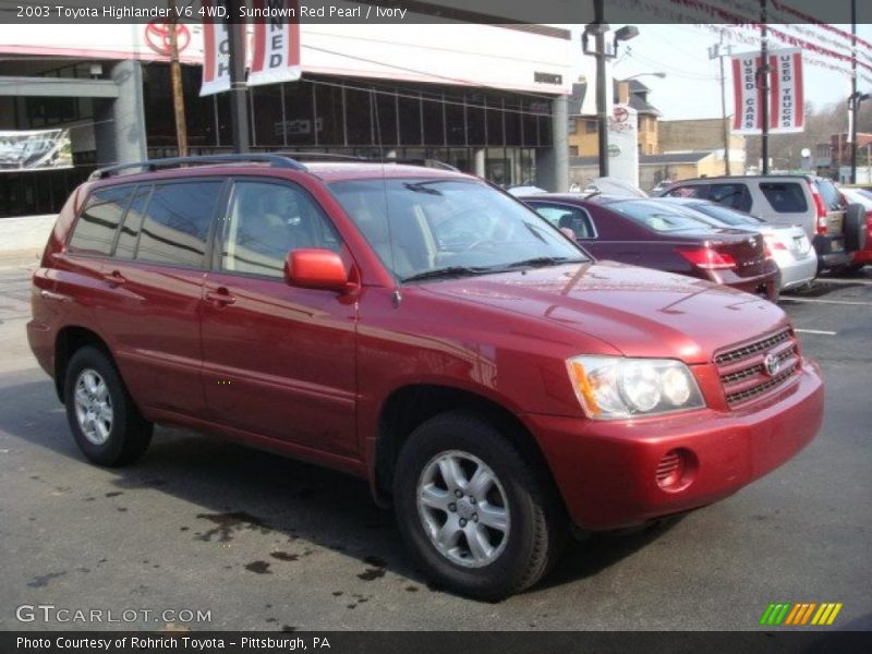 Sundown Red Pearl / Ivory 2003 Toyota Highlander V6 4WD