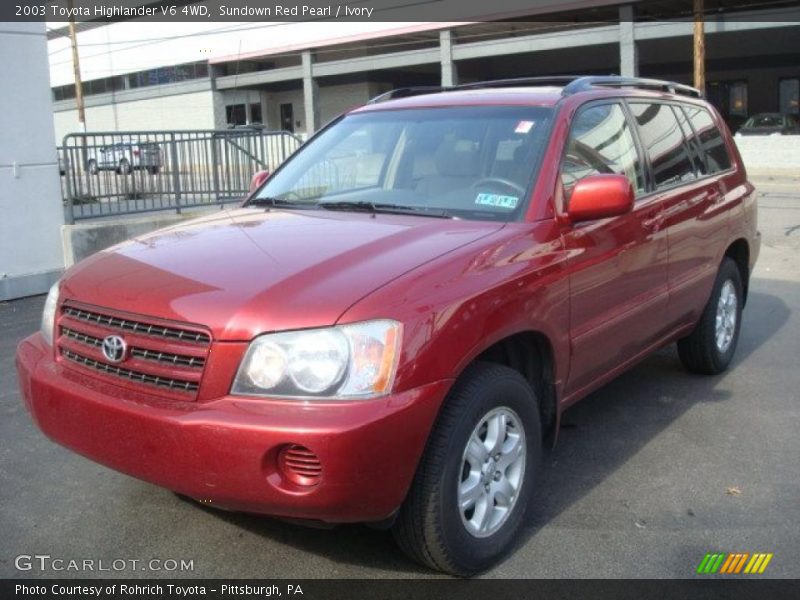 Sundown Red Pearl / Ivory 2003 Toyota Highlander V6 4WD