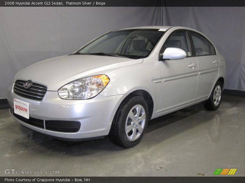 Platinum Silver / Beige 2008 Hyundai Accent GLS Sedan
